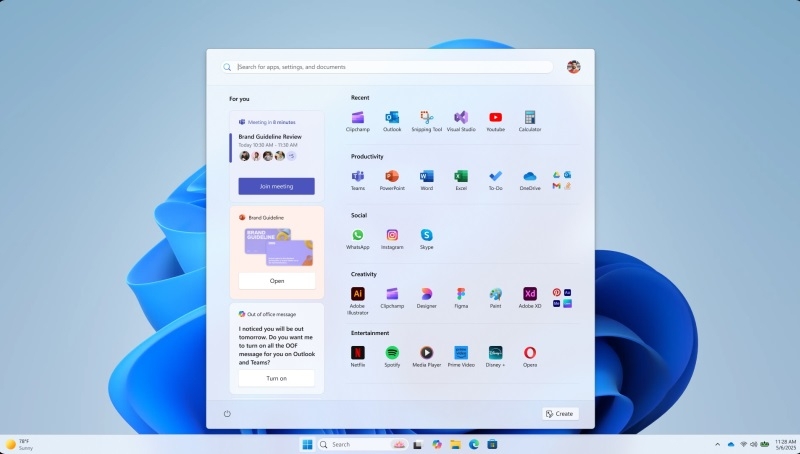 Microsoft показала возможности кастомизации нового меню «Пуск» для Windows 11