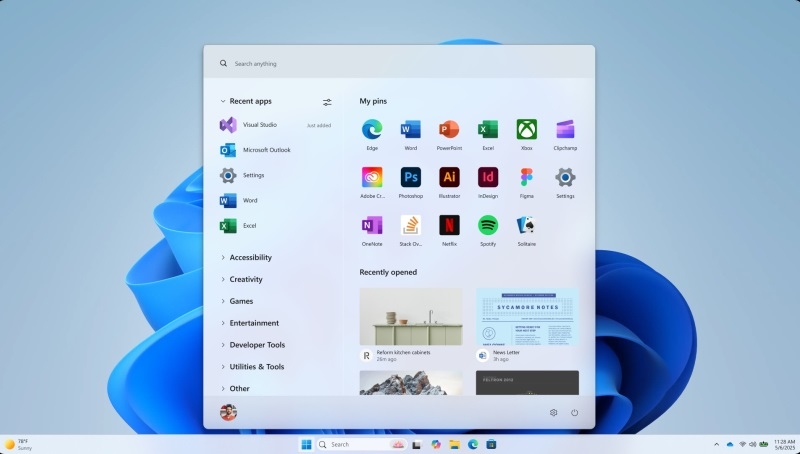Microsoft показала возможности кастомизации нового меню «Пуск» для Windows 11