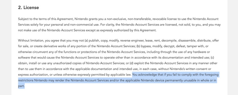 Nintendo предупредила, что намерена блокировать консоли пользователям за пиратство и хакерство