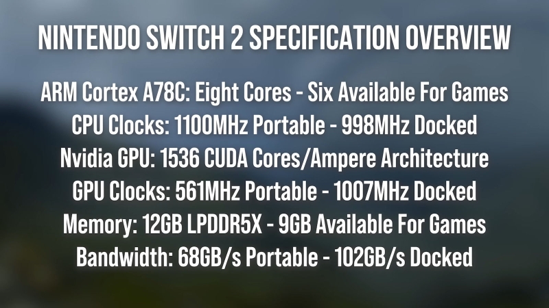 Раскрыты характеристики аппаратной платформы Nintendo Switch 2: низкие частоты и медленная память